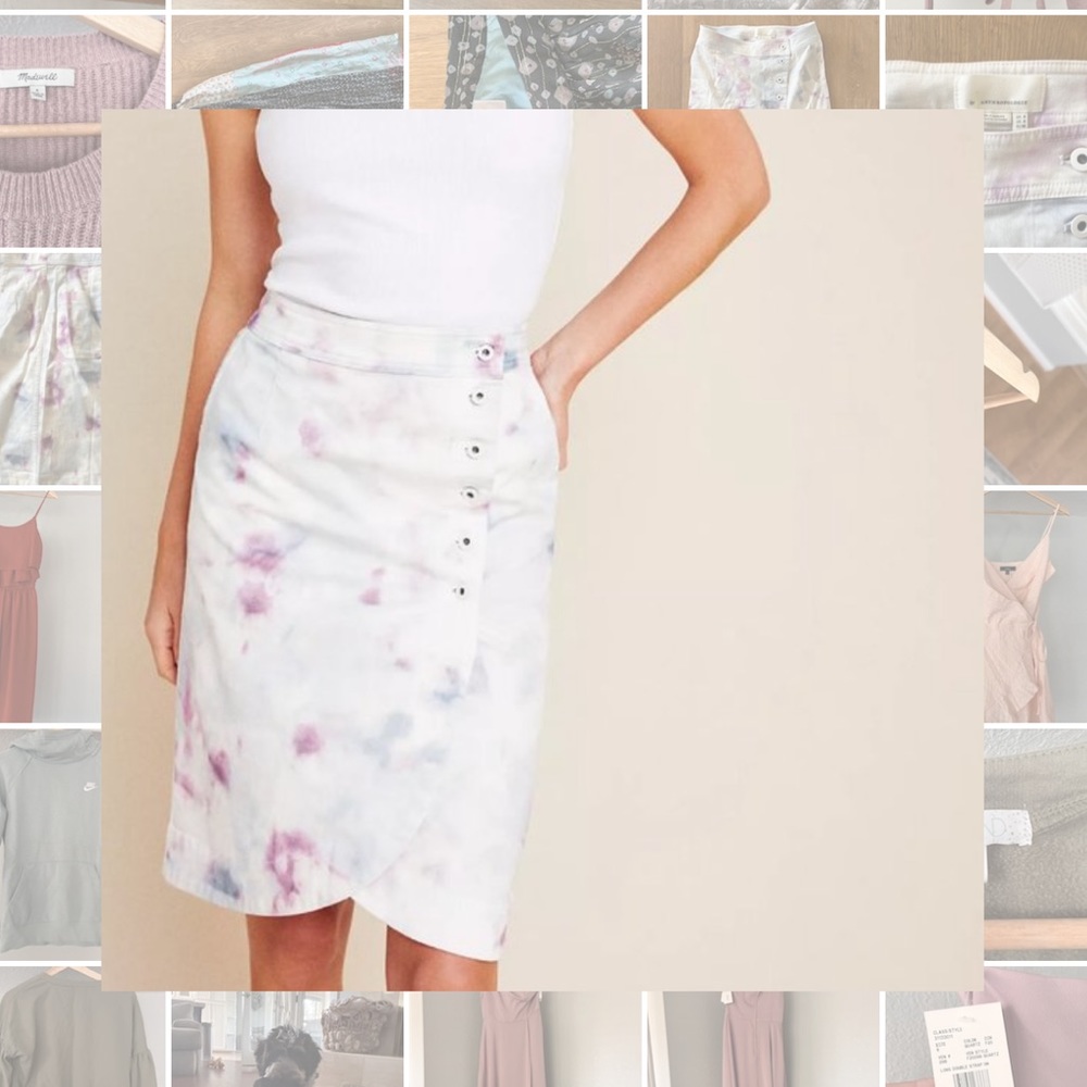 Anthropologie  Kimmie Tie-Dye Tulip MIDI SKIRT size 0